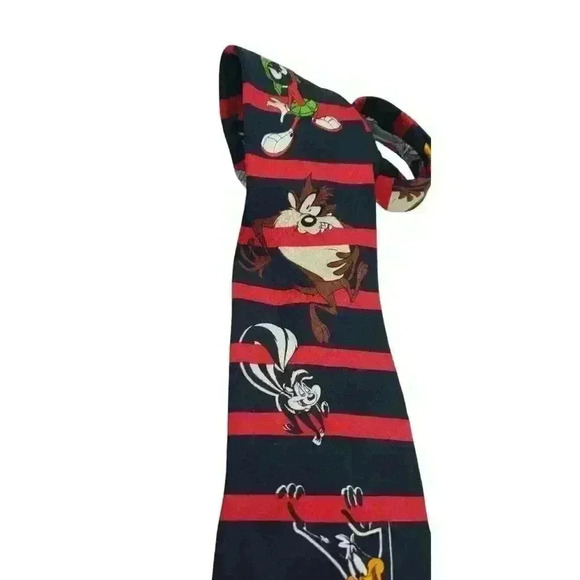 Vintage Looney Tunes Neck Tie 1995 Bugs Daffy Pepe Le Pew Taz Martin Martian - Picture 4 of 10